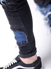 Load image into Gallery viewer, Blue Patches Ripped Jeans